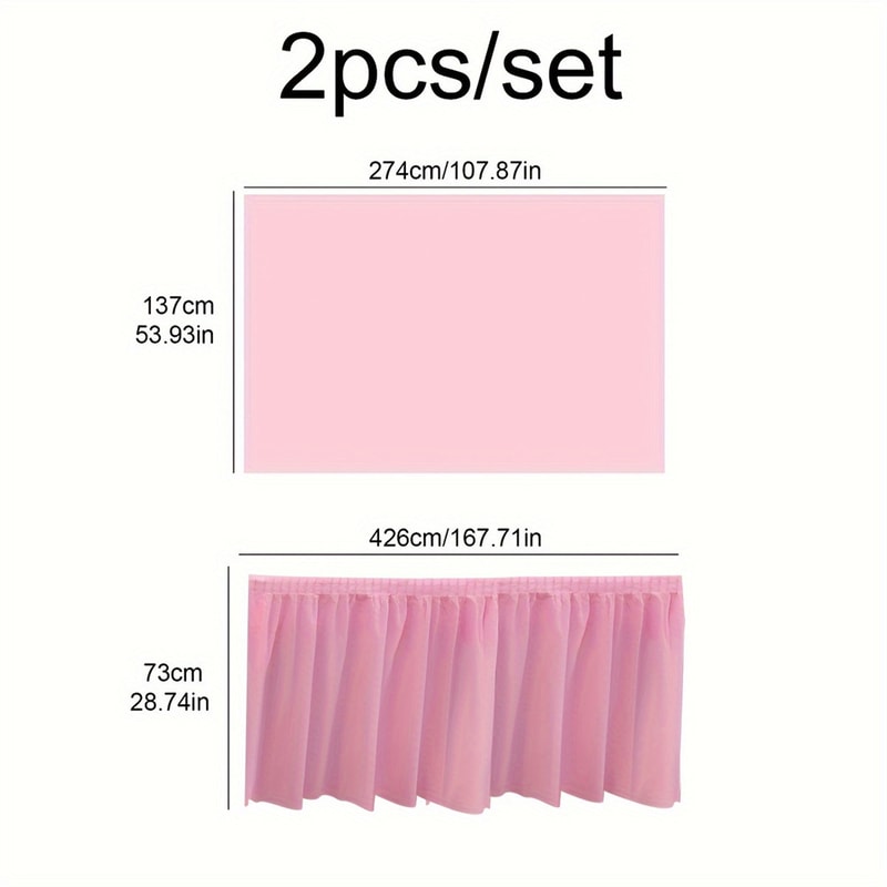Disposable Tablecloth And Table Skirt Set For Parties And Events 8