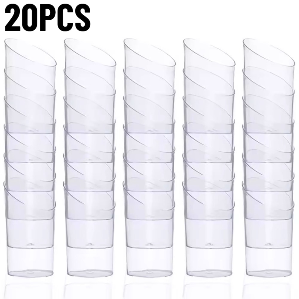Tilted Disposable Dessert Cups for Weddings, Tastings & Party Appetizers