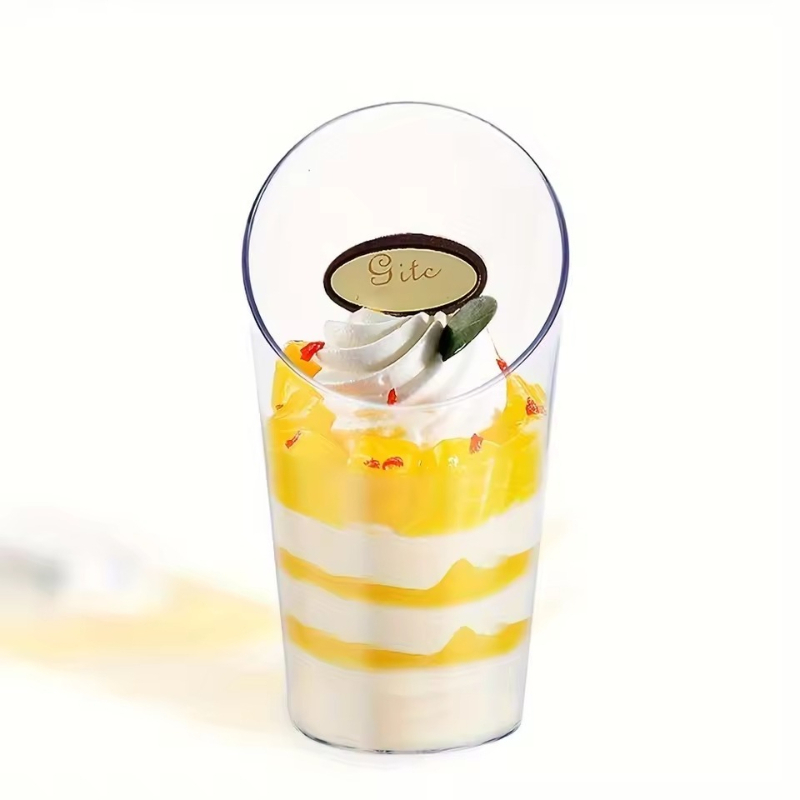 Tilted Disposable Dessert Cups for Weddings, Tastings & Party Appetizers