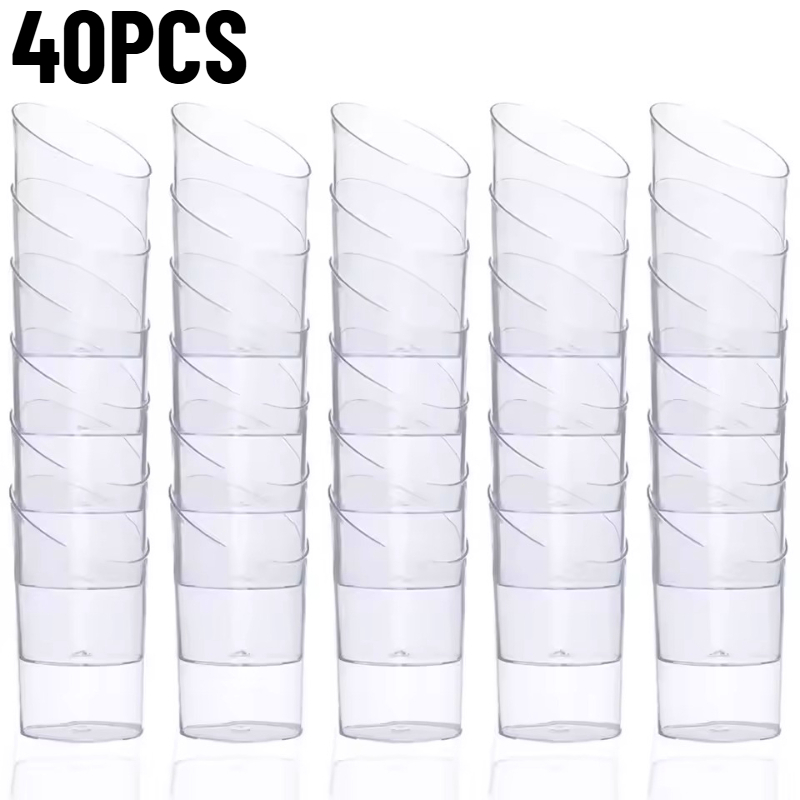 Tilted Disposable Dessert Cups for Weddings, Tastings & Party Appetizers