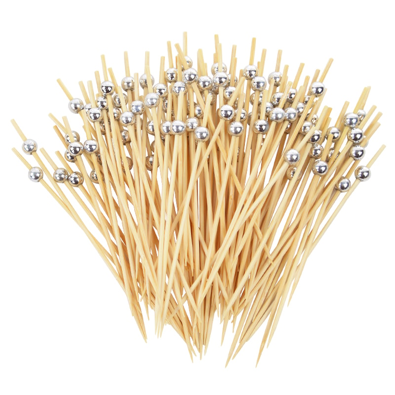 Elegant Pearl Cocktail Picks Bamboo Skewers For Wedding Appetizers Fruit Buffet Party Food Picks 6