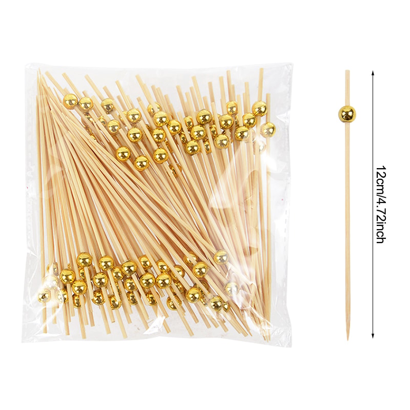 Elegant Pearl Cocktail Picks Bamboo Skewers For Wedding Appetizers Fruit Buffet Party Food Picks 5