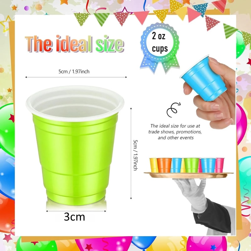 Mini Party Shot Cups Disposable Plastic Party Cups For Events Celebrations 1