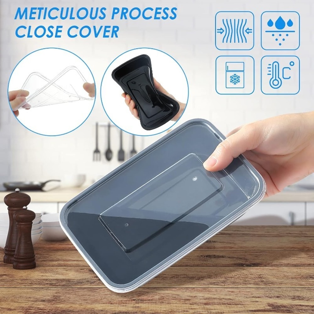 Leakproof Disposable Food Containers With Lids For Meal Prep And Bento Lunches 1