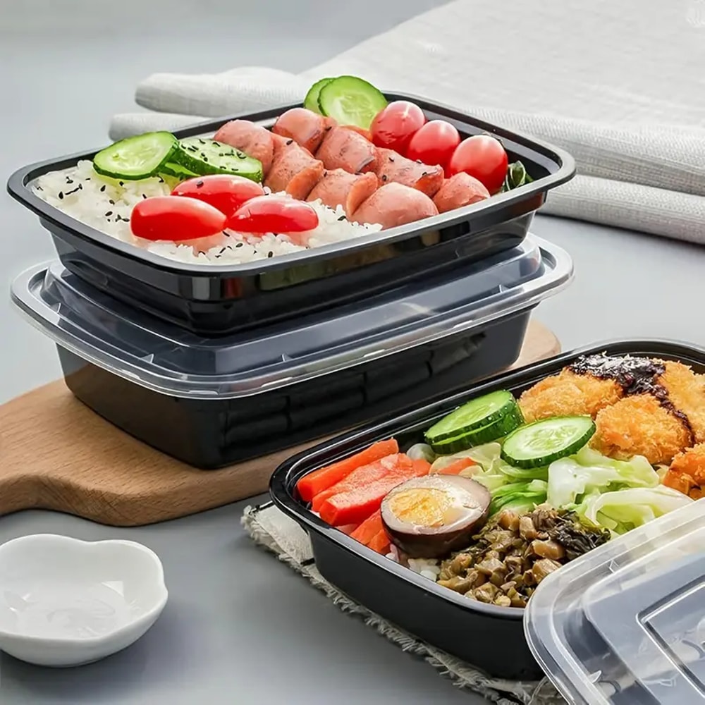 Leakproof Disposable Food Containers With Lids For Meal Prep And Bento Lunches 3