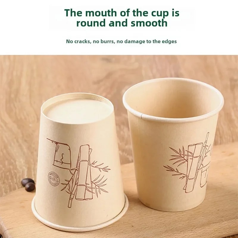 Natural Bamboo Fiber Cups Disposable Paper Cups For Hot Cold Drinks 2