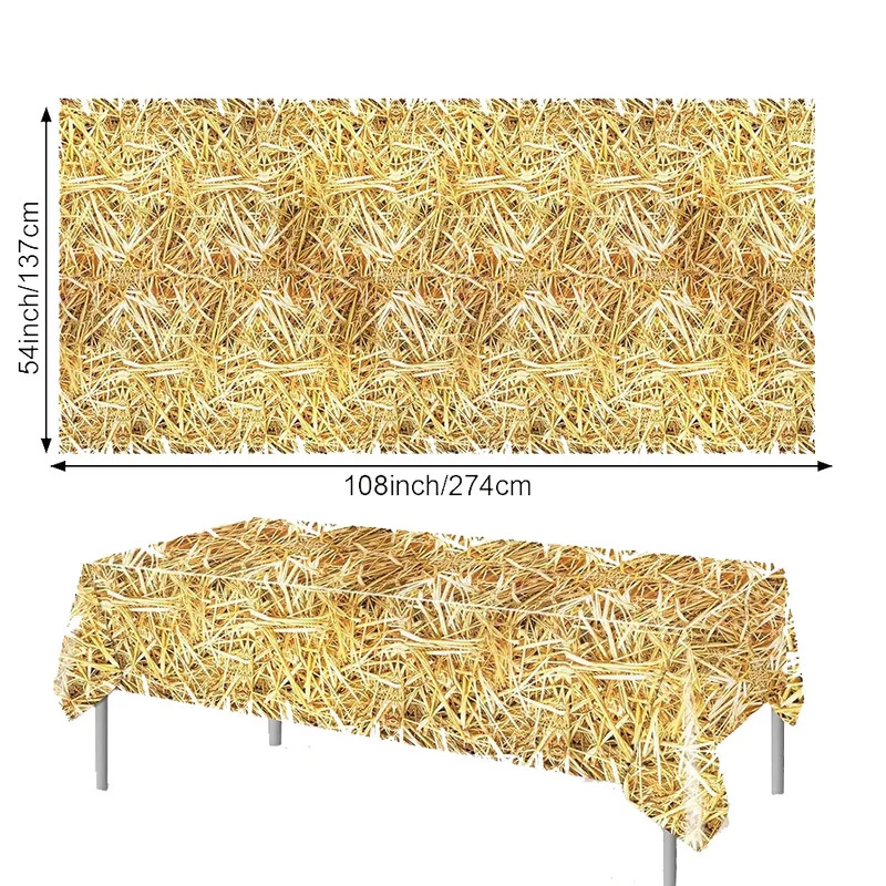 Straw Table Cover For Western Cowboy Farm Party Decorations 1