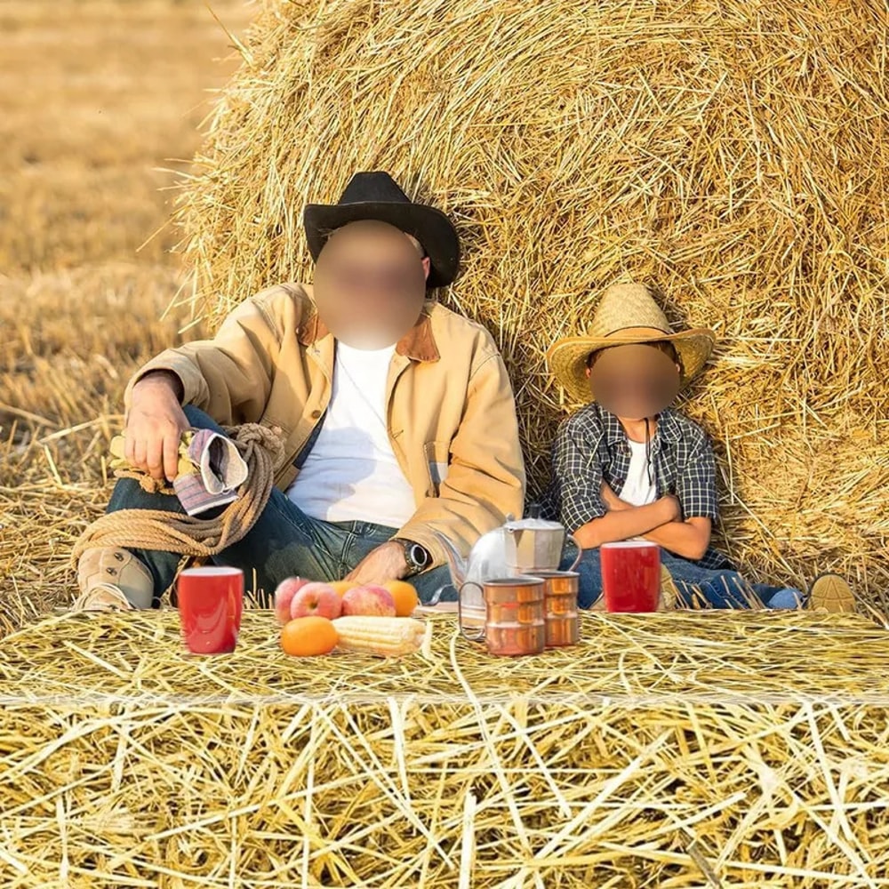 Straw Table Cover For Western Cowboy Farm Party Decorations 2