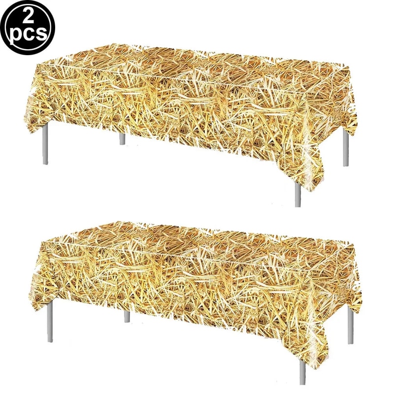 Straw Table Cover For Western Cowboy Farm Party Decorations 7
