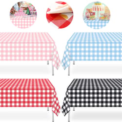 premium disposable checkered tablecloth plastic party table cover & picnic decor