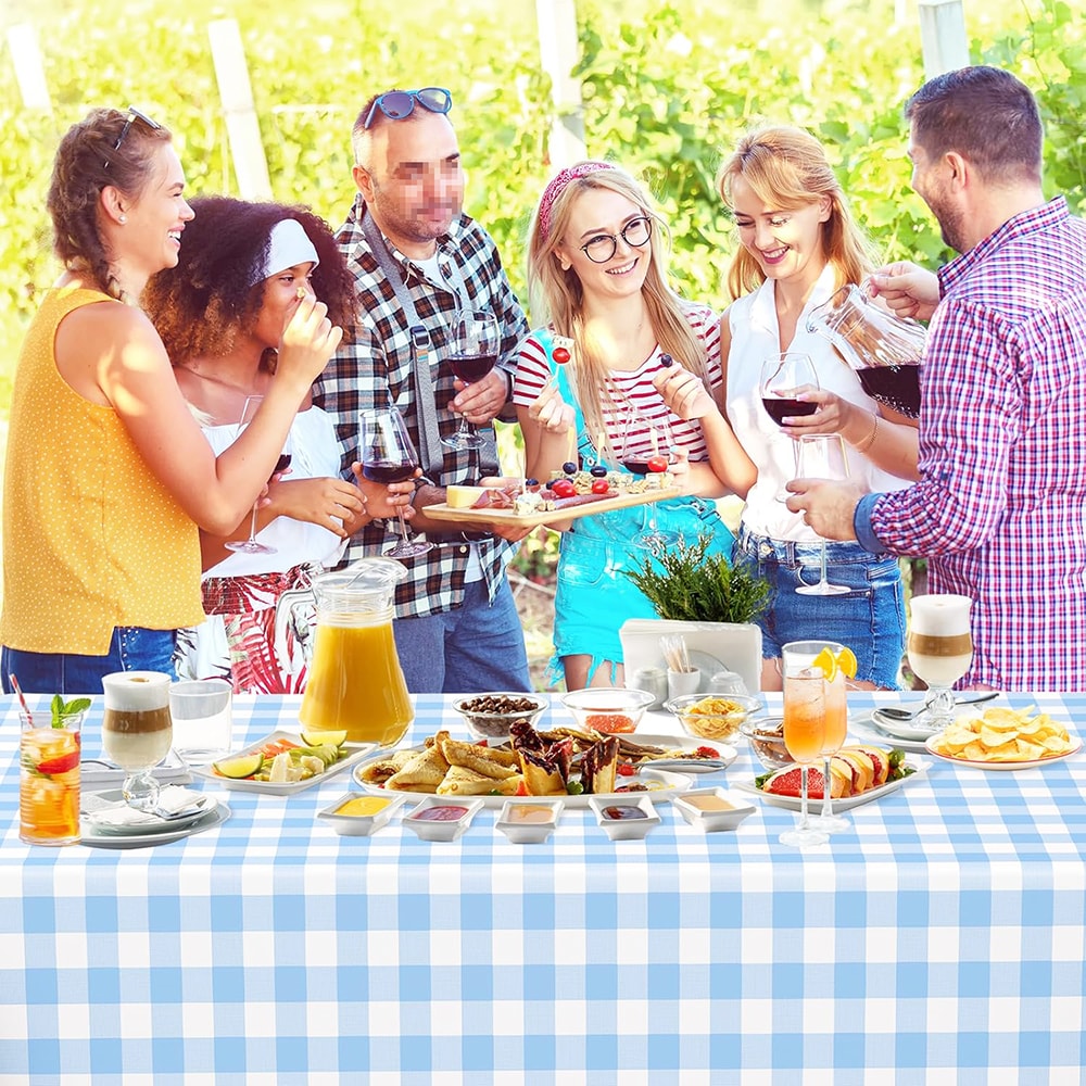 Premium Disposable Checkered Tablecloth Plastic Party Table Cover Picnic Decor 5