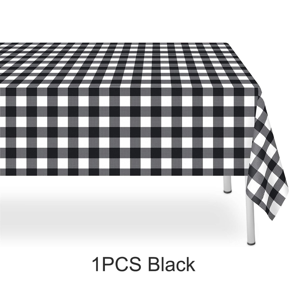 Premium Disposable Checkered Tablecloth Plastic Party Table Cover Picnic Decor 9