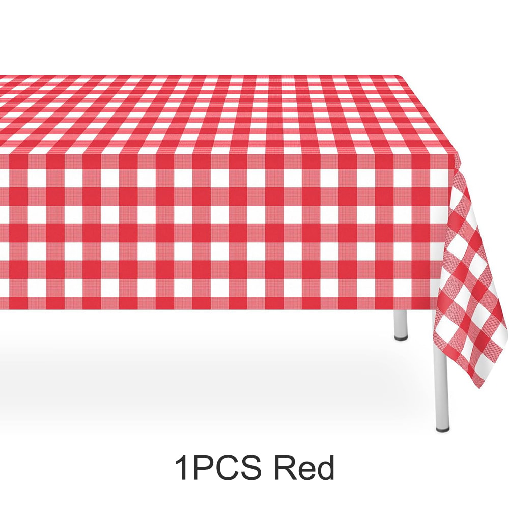 Premium Disposable Checkered Tablecloth Plastic Party Table Cover Picnic Decor 6