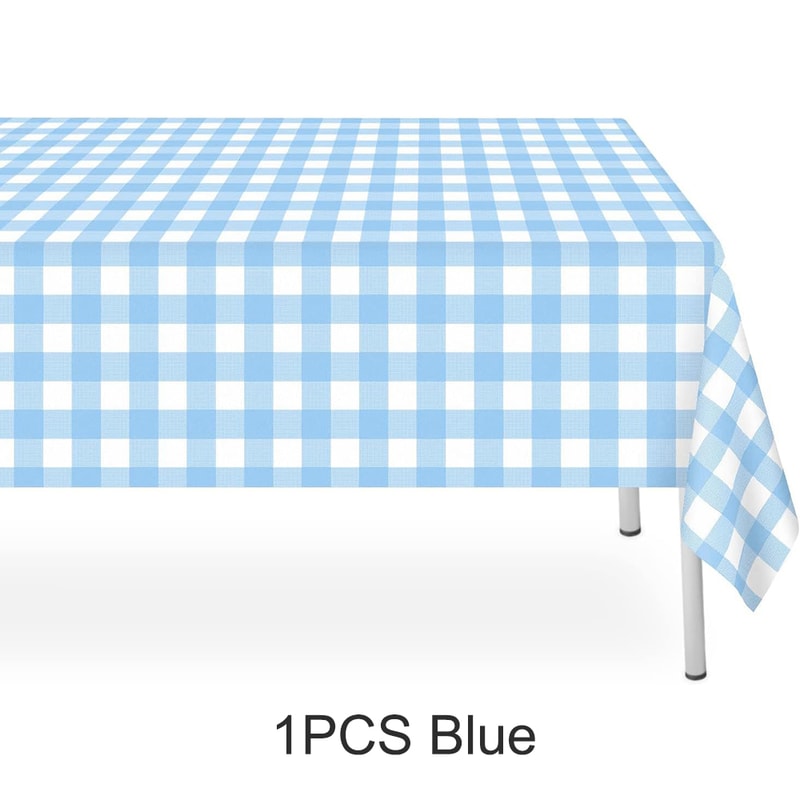 Premium Disposable Checkered Tablecloth Plastic Party Table Cover Picnic Decor 8