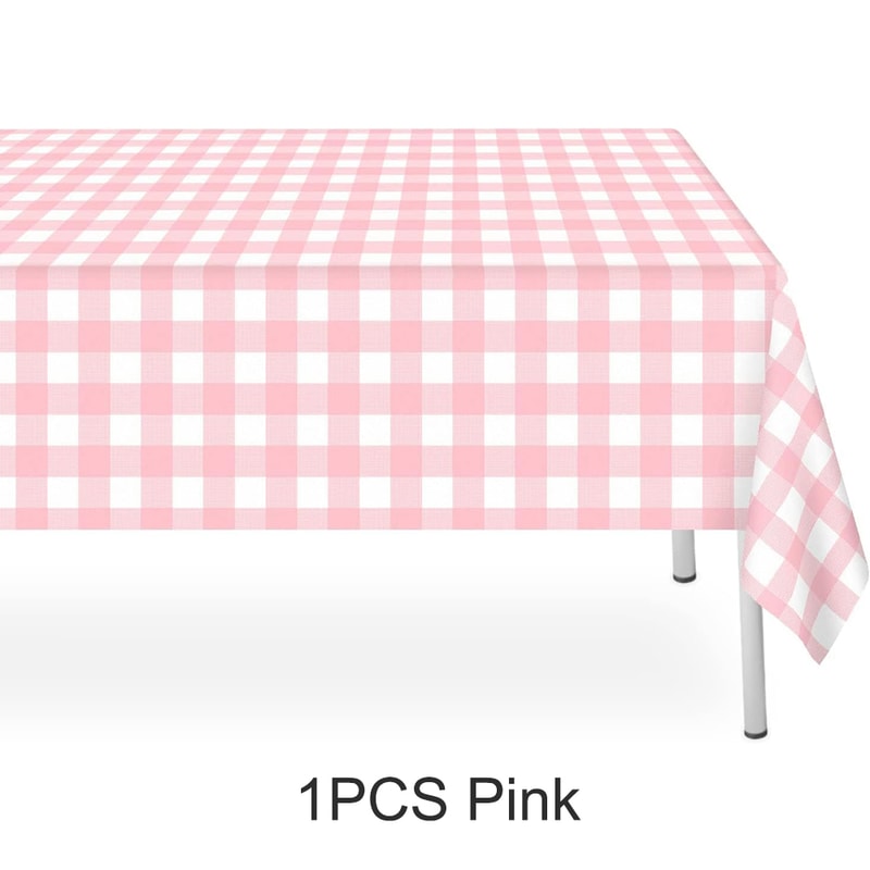 Premium Disposable Checkered Tablecloth Plastic Party Table Cover Picnic Decor 7