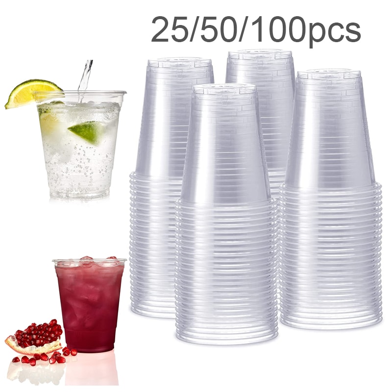 Clear Plastic Cups Durable Disposable Cups for Party, Picnic & Event Tableware