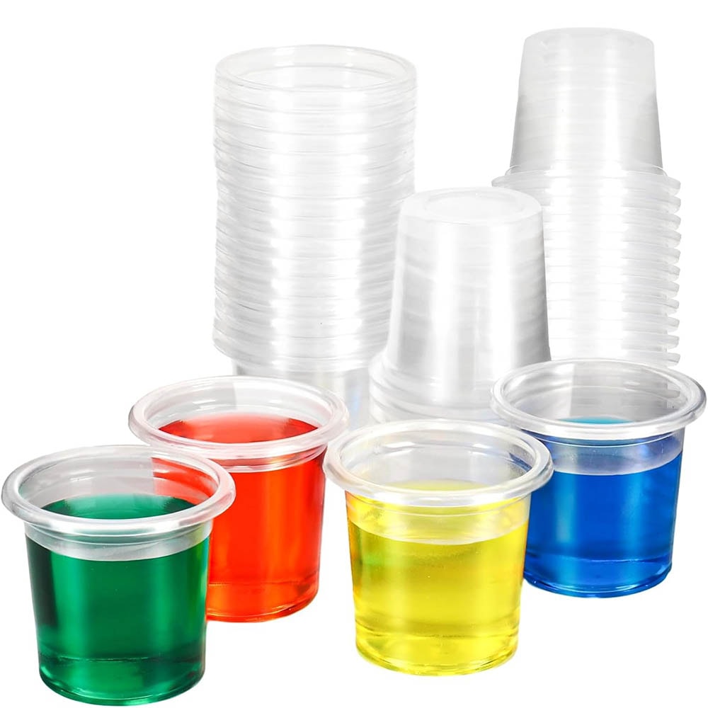 Clear Disposable Mini Shot Cups for Jello Shots, Tequila Tasting and Party Samples