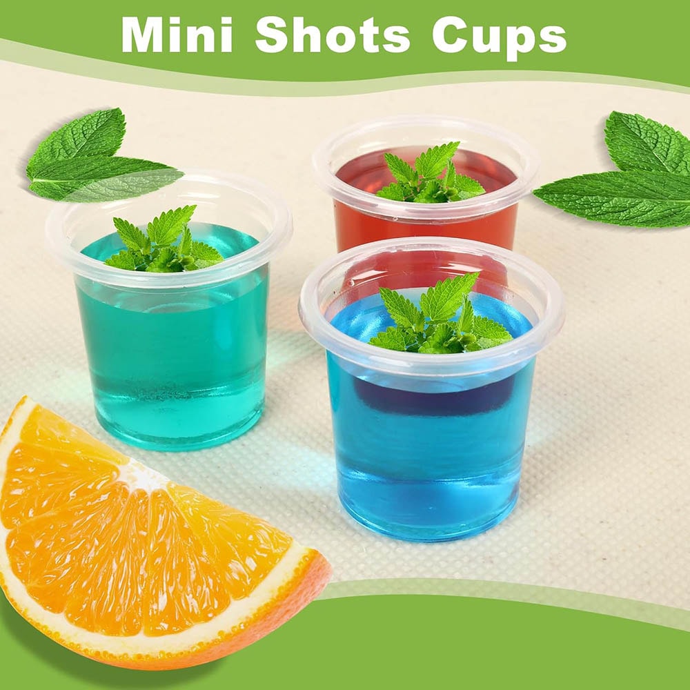 Clear Disposable Mini Shot Cups for Jello Shots, Tequila Tasting and Party Samples