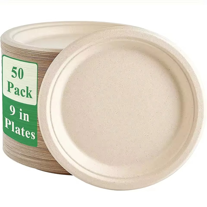 Biodegradable Paper Plates for Parties Picnics BBQ and Desserts