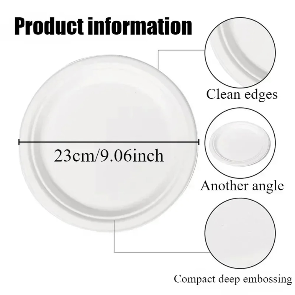 Biodegradable Paper Plates for Parties Picnics BBQ and Desserts