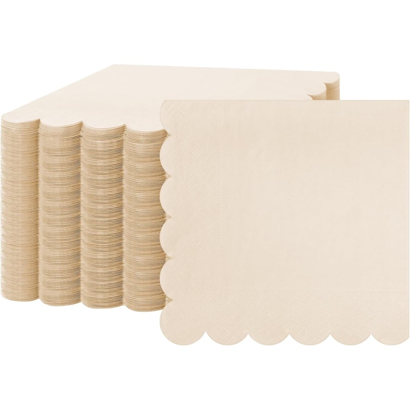 Premium Scalloped Paper Napkins Disposable Party Wedding Birthday Napkins 0
