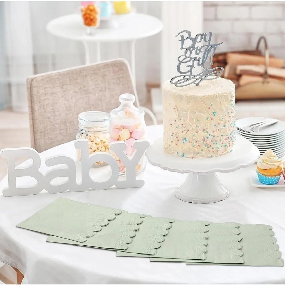 Premium Scalloped Paper Napkins Disposable Party Wedding Birthday Napkins 1