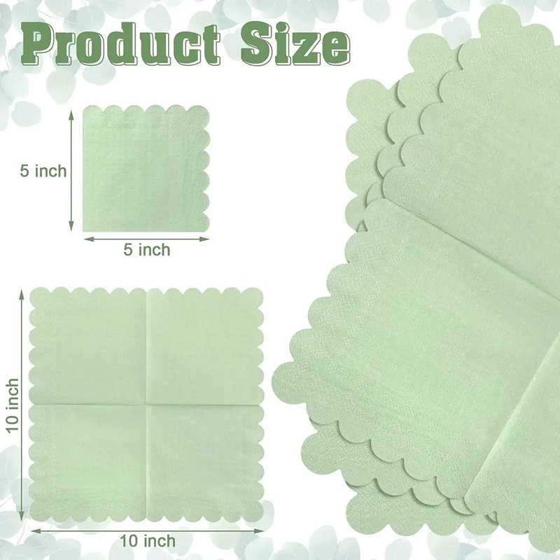 Premium Scalloped Paper Napkins Disposable Party Wedding Birthday Napkins 5