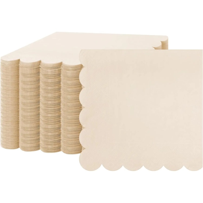 Premium Scalloped Paper Napkins Disposable Party Wedding Birthday Napkins 6