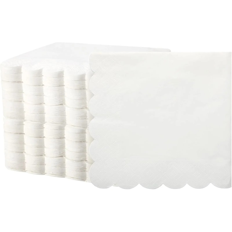Premium Scalloped Paper Napkins Disposable Party Wedding Birthday Napkins 8