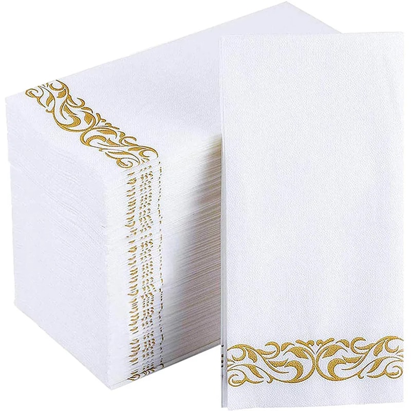 Elegant Gold Foil Disposable Paper Napkins Premium Party Table Wedding Decor 0