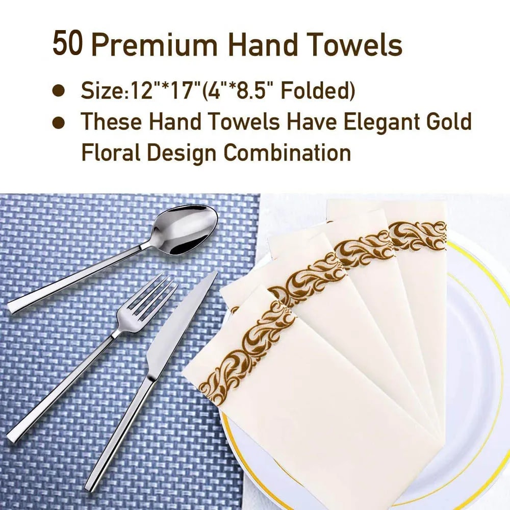 Elegant Gold Foil Disposable Paper Napkins Premium Party Table Wedding Decor 2