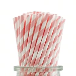 premium pink striped paper straws for parties & weddings party paper straws