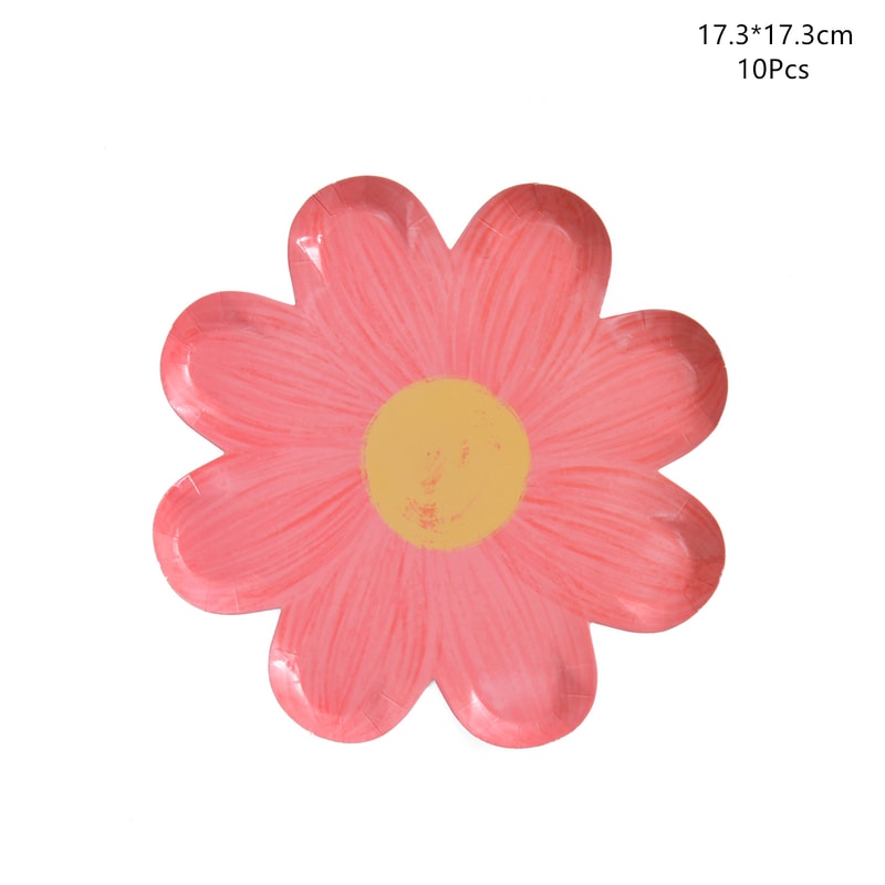 Daisy Paper Plates Floral Party Tableware For Birthday Picnic Cake Serving 3