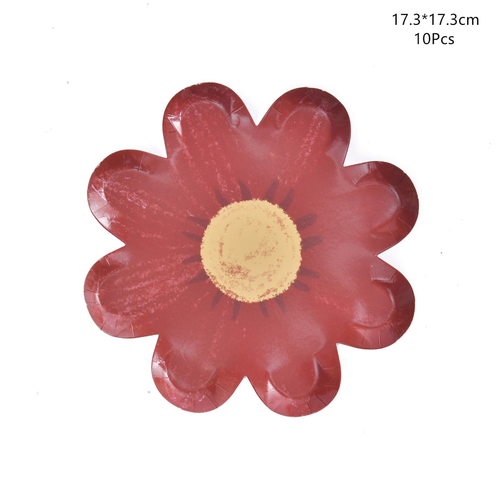 Daisy Paper Plates Floral Party Tableware For Birthday Picnic Cake Serving 7