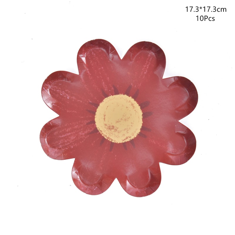 Daisy Paper Plates Floral Party Tableware For Birthday Picnic Cake Serving 7