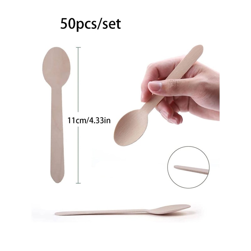 Premium Eco Party Wooden Spoons Reusable Wooden Spoons for Desserts & Events