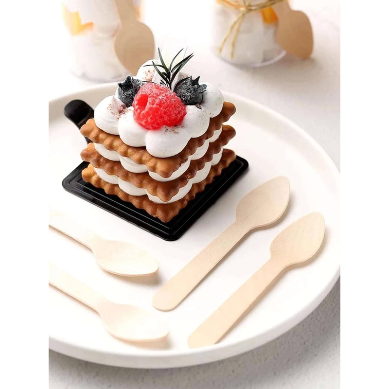 Premium Eco Party Wooden Spoons Reusable Wooden Spoons for Desserts & Events