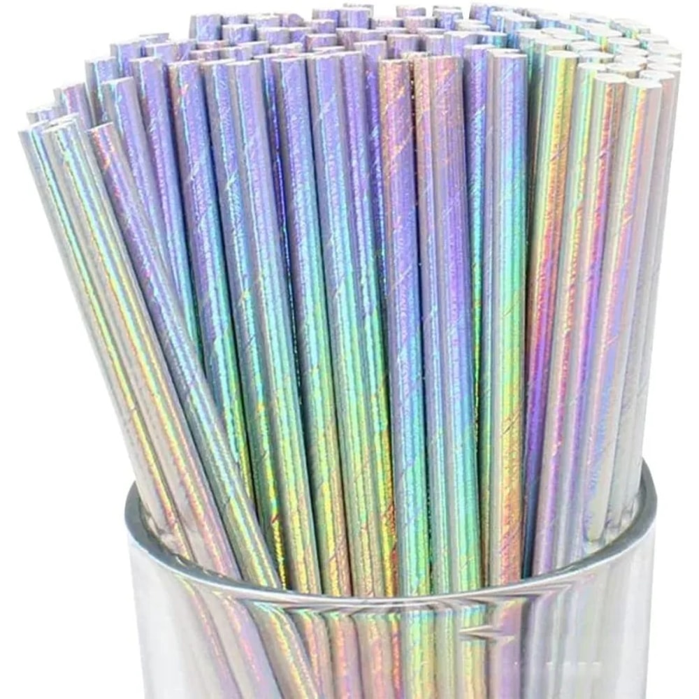 Rainbow Disposable Paper Straws For Parties Drinks And Events 0