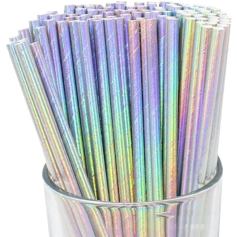 Rainbow Disposable Paper Straws For Parties Drinks And Events 0