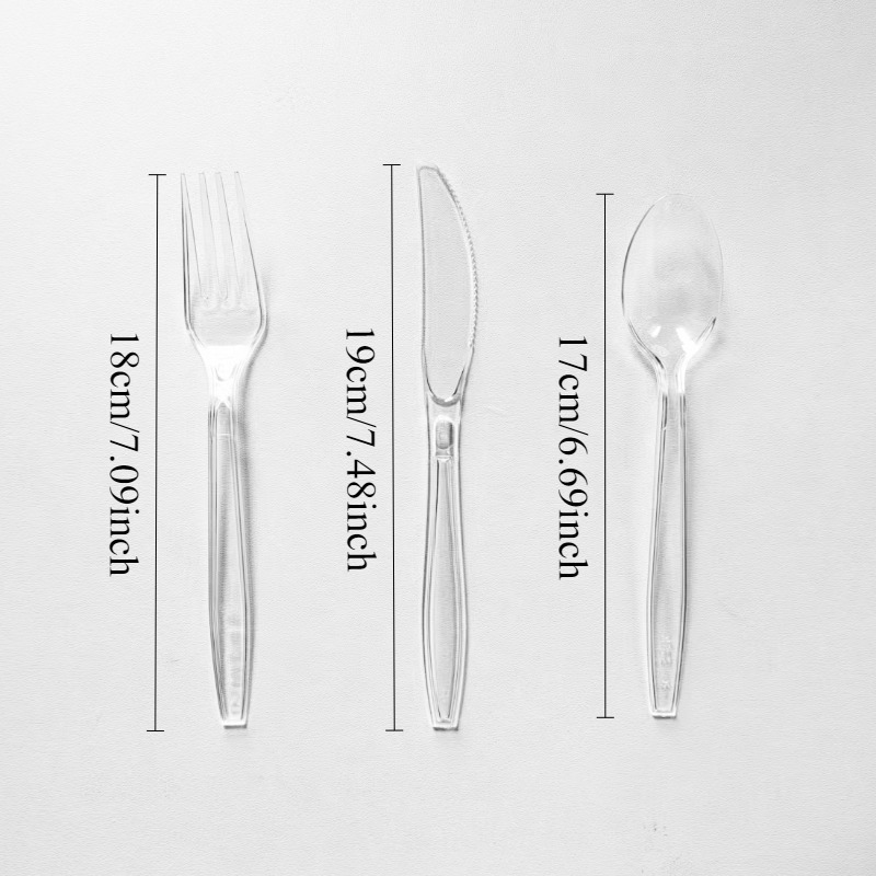 Disposable Plastic Cutlery Set With Transparent Plastic Utensils For Weddings Events 1