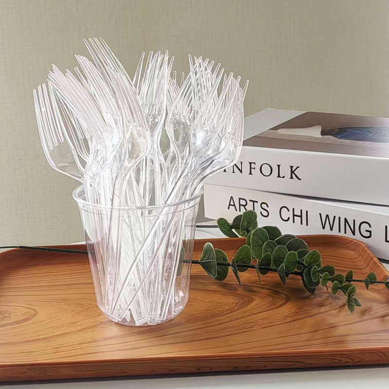 Disposable Plastic Cutlery Set With Transparent Plastic Utensils For Weddings Events 3
