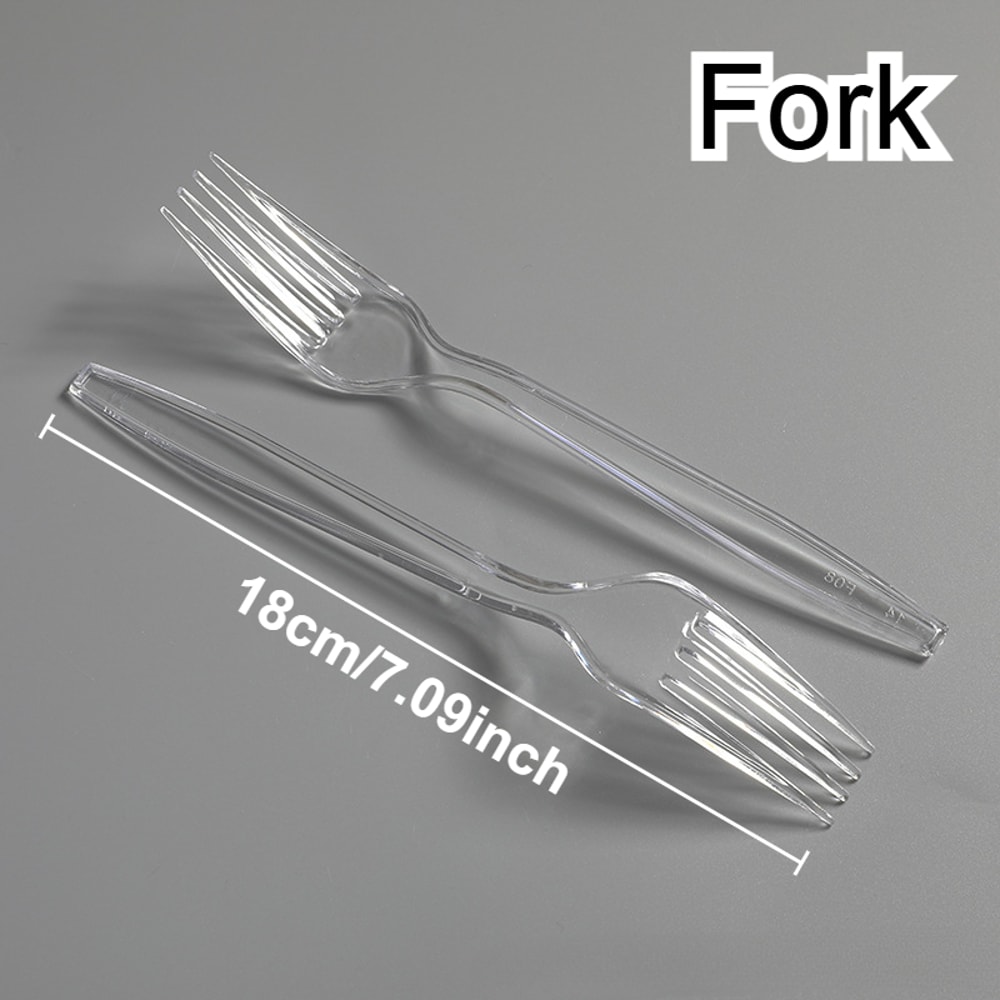 Disposable Plastic Cutlery Set With Transparent Plastic Utensils For Weddings Events 8