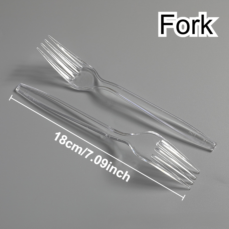 Disposable Plastic Cutlery Set With Transparent Plastic Utensils For Weddings Events 8