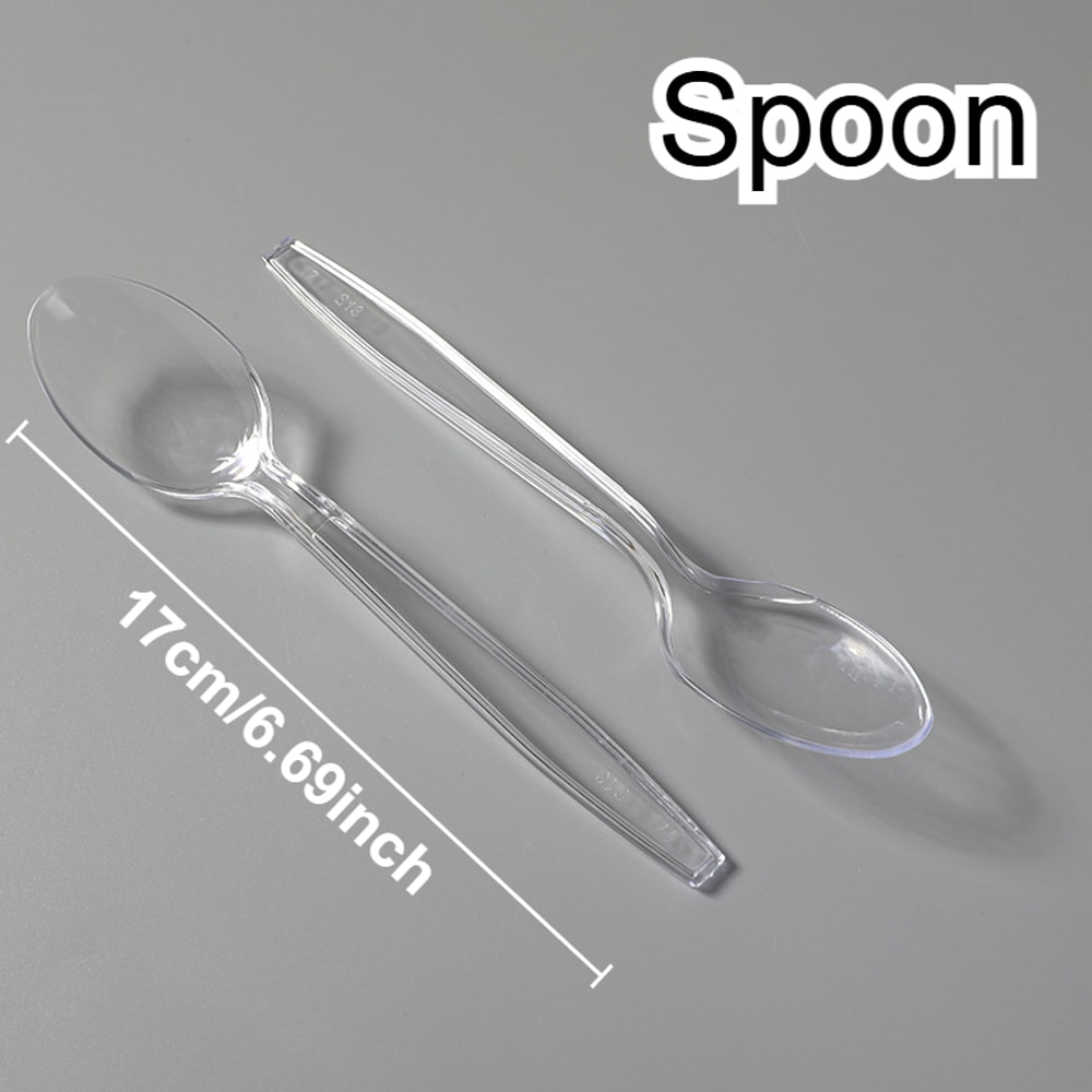 Disposable Plastic Cutlery Set With Transparent Plastic Utensils For Weddings Events 7