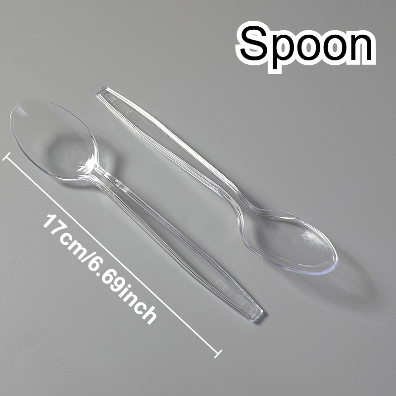 Disposable Plastic Cutlery Set With Transparent Plastic Utensils For Weddings Events 7