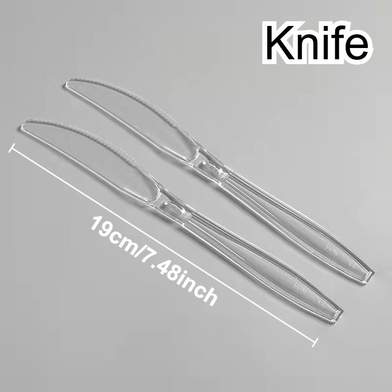 Disposable Plastic Cutlery Set With Transparent Plastic Utensils For Weddings Events 6