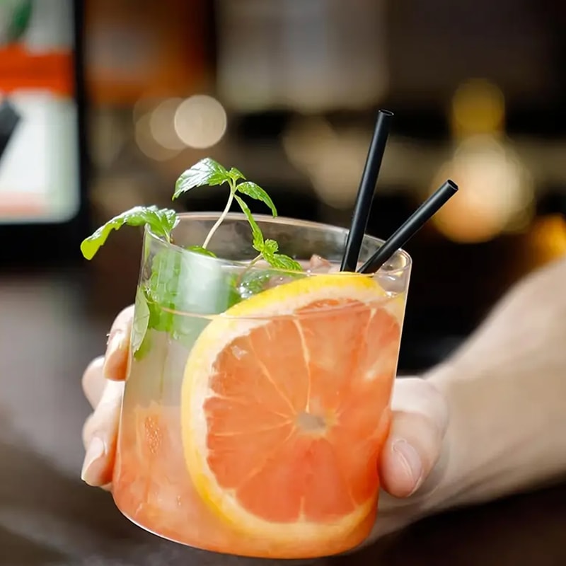 Black Disposable Straws for Coffee Bars Parties and Everyday Drinks