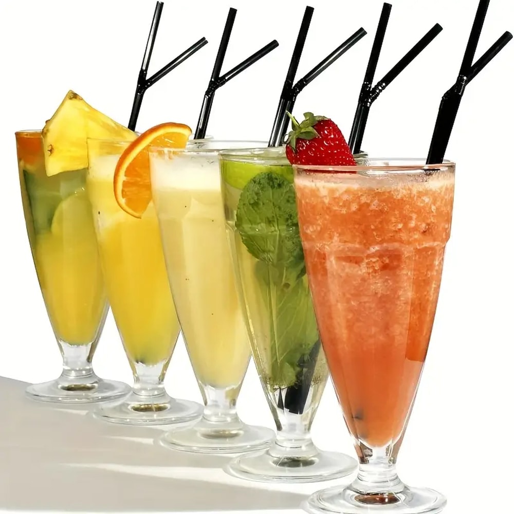 Black Disposable Straws for Coffee Bars Parties and Everyday Drinks