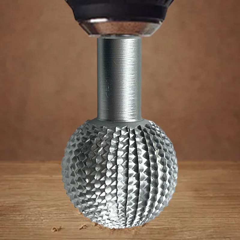 Carbide Ball Gouge Wood Carving Burr for Angle Grinder