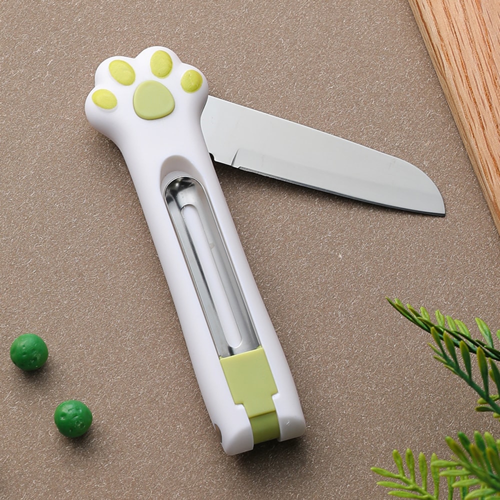 Portable Fruit Peeler Knife Folding Kitchen Gadget Stainless Steel Peeler Cutting Tool 7